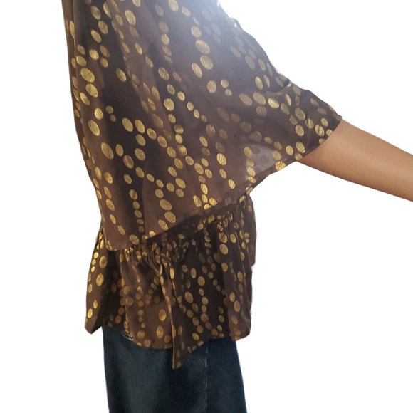 NWT Modcloth Celebrating Progress Peplum Wrap Top 1X New Year Top - Picture 3 of 11